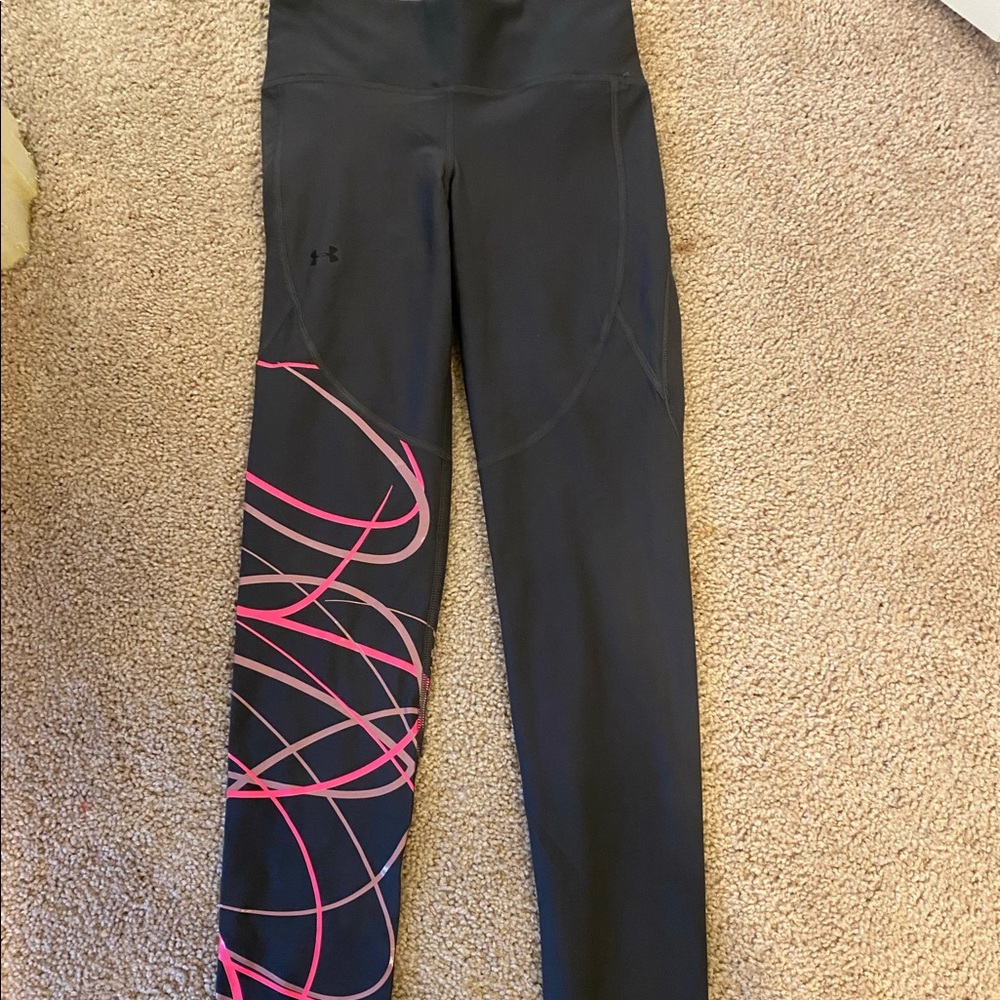 Gray and Pink Under Armour Leggings